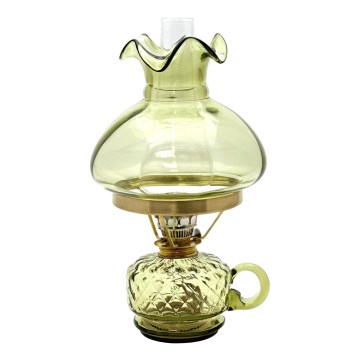 Petrolejska lampa MONIKA 34 cm, šumsko-zelena, karirani dezen