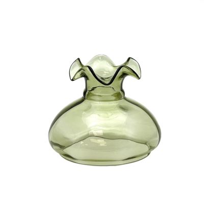 Petrolejska lampa MONIKA 34 cm, šumsko-zelena, karirani dezen