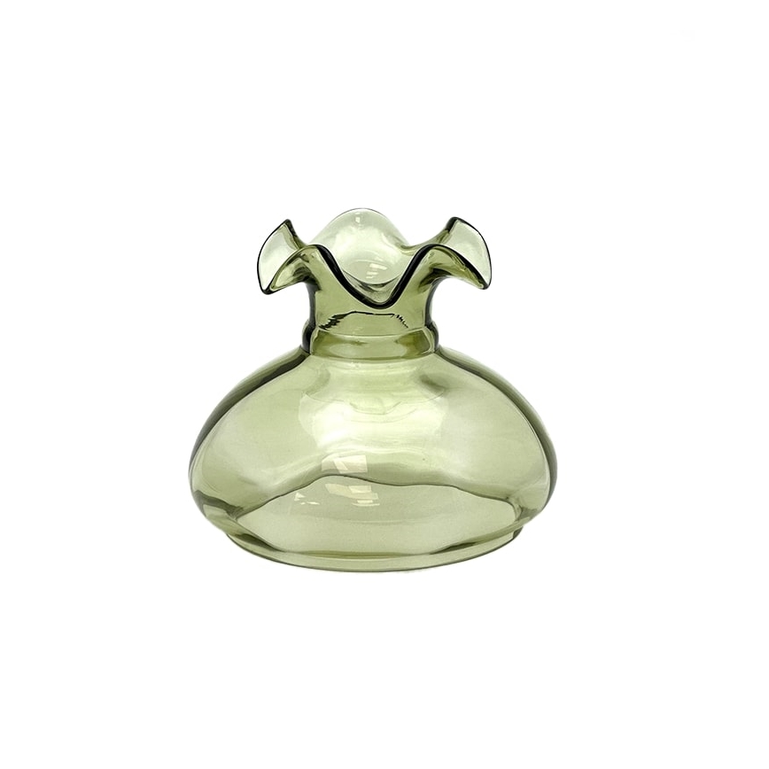 Petrolejska lampa MONIKA 34 cm, šumsko-zelena, karirani dezen