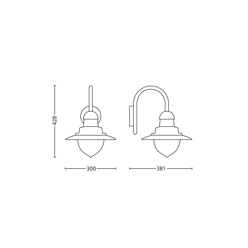 Philips 01652/30/PN - Spoljno zidno svetlo MYGARDEN RAINDROP 1xE27/60W/230V IP44