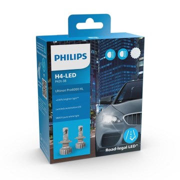 Philips 11342U6000X2 - Komplet 2x automobilske LED sijalice Ultinon Pro6000 H4 PX426d/18W/12V 5800K