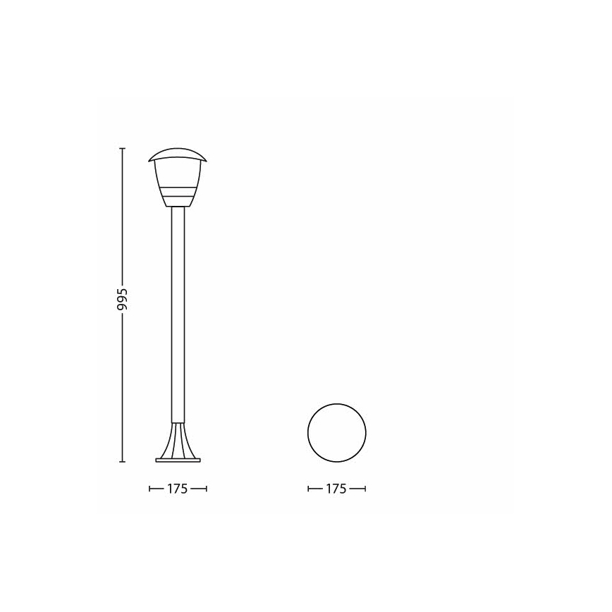 Philips 15383/30/16 - Spoljna lampa MYGARDEN CREEK 1xE27/60W/230V crna IP44