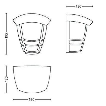 Philips - Spoljašnje zidno svetlo E27/60W/230V IP44
