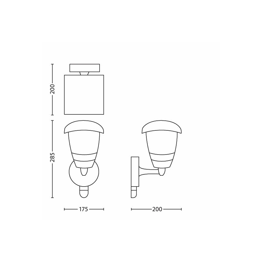 Philips - Spoljna zidna lampa sa senzorom 1xE27/60W IP44