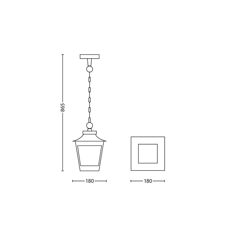 Philips 15406/86/PN - Spoljašnji luster HEDGE 1xE27/60W/230V IP44