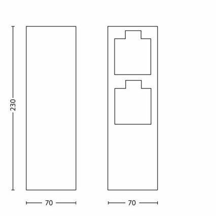 Philips 17108/47/16 - Spoljni stub sa utičnicom MYGARDEN ROCK 230V IP44 SCHUKO