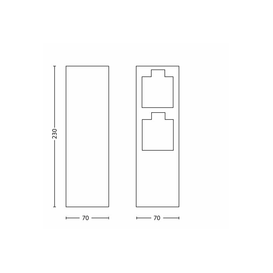Philips 17108/47/16 - Spoljni stub sa utičnicom MYGARDEN ROCK 230V IP44 SCHUKO