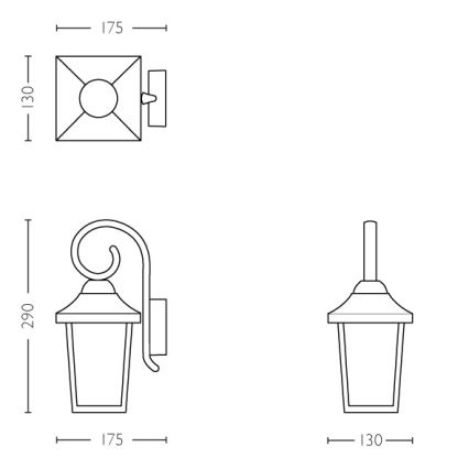 Philips - Spoljna svetiljka 1xE27/60W/230V IP44