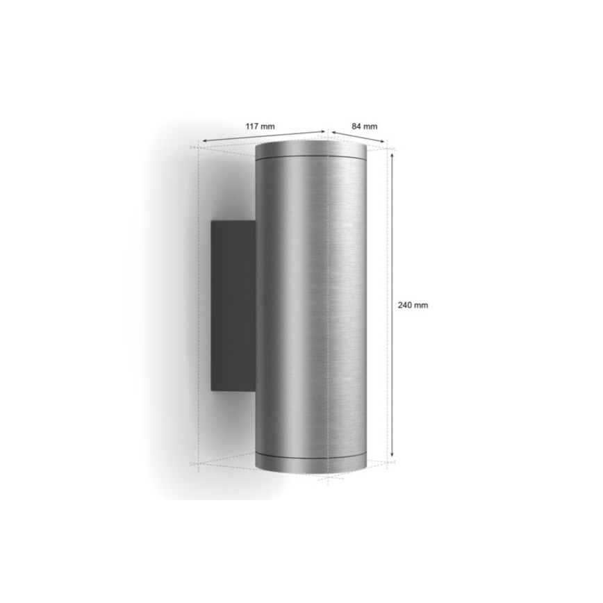 Philips - LED RGBW prigušiva spoljna zidna svetiljka Hue APPEAR 2xLED/8W/230V IP44