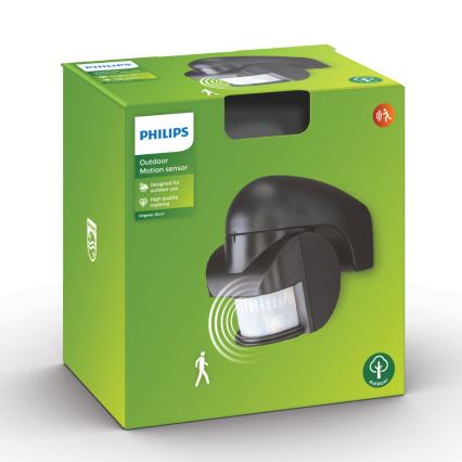 Philips - Spoljni senzor pokreta IP44, crne boje