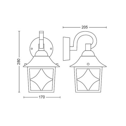 Philips - Spoljna zidna svetiljka 1xE27/60W/230V IP44
