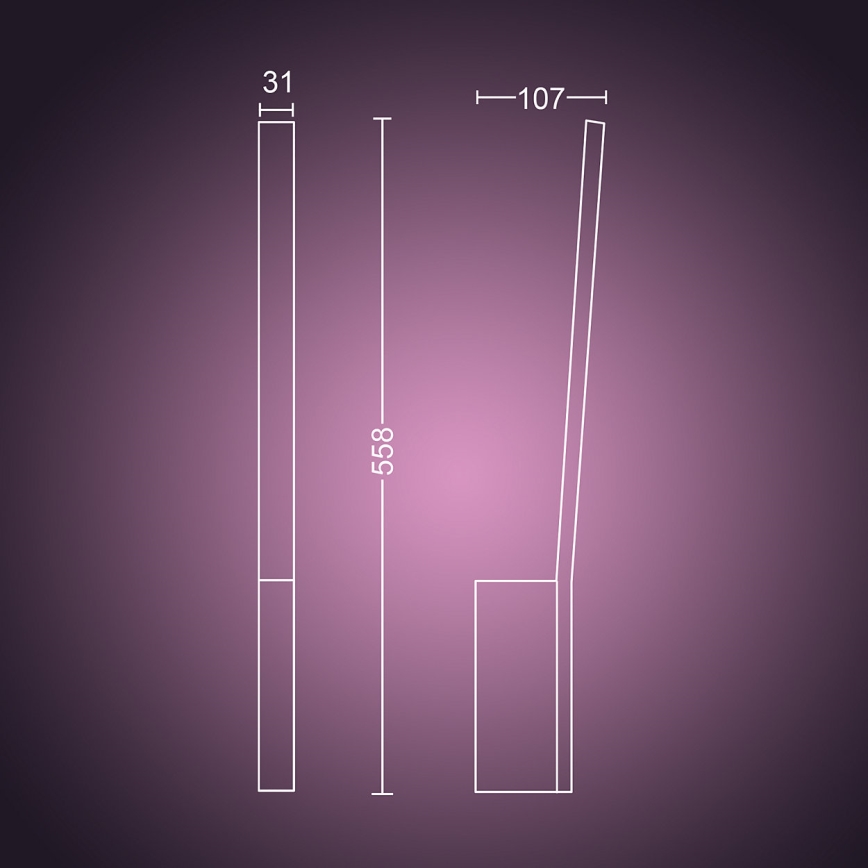 Philips - LED RGBW prigušiva zidna svetiljka Hue LIANE White And Color Ambiance LED/12W/230V