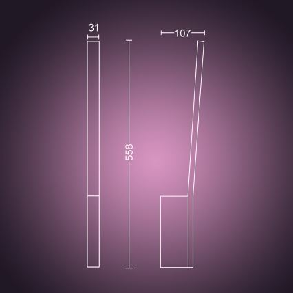 Philips - LED RGBW prigušiva zidna svetiljka Hue LIANE White And Color Ambiance LED/12W/230V