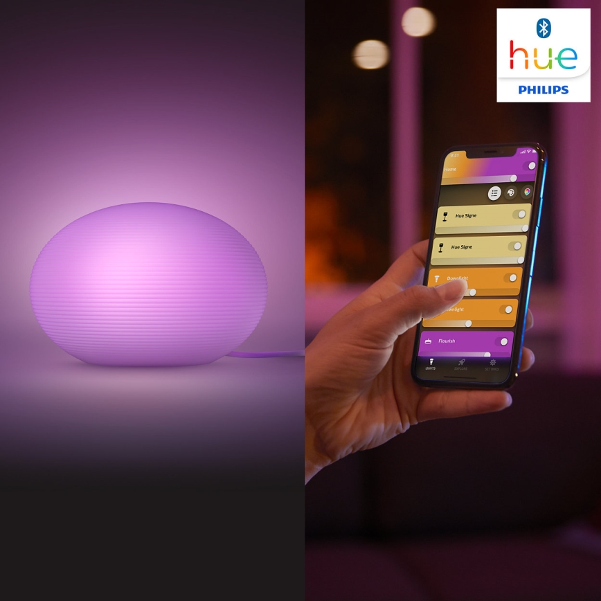 Philips - LED RGB prigušiva stona lampa Hue FLOURISH White And Color Ambiance 1xE27/9,5W/230V