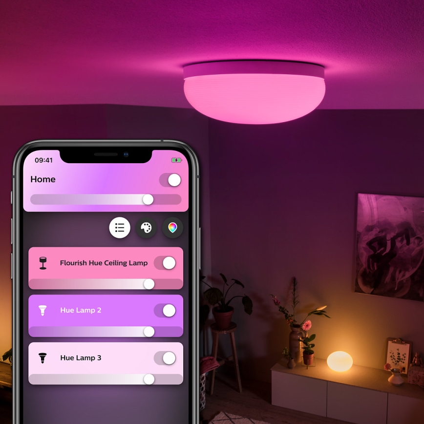 Philips - LED RGBW prigušiva plafonska svetiljka Hue FLOURISH White And Color Ambiance LED/32W/230V