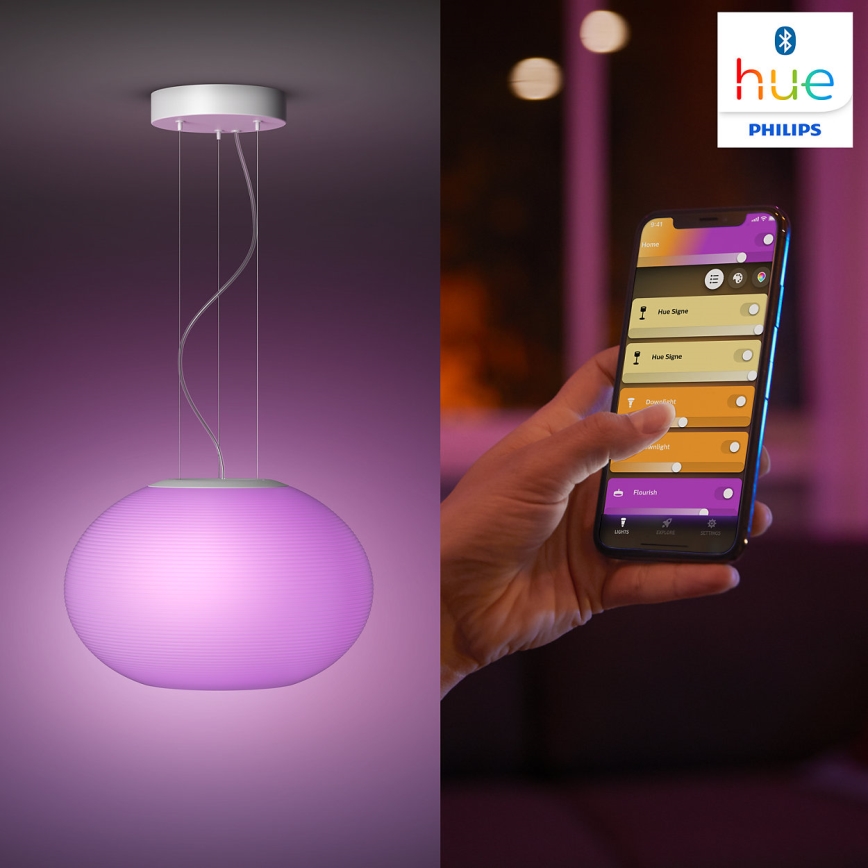 Philips - LED RGBW prigušiva luster na sajli Hue FLOURISH LED/39W/230V