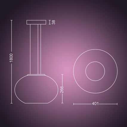 Philips - LED RGBW prigušiva luster na sajli Hue FLOURISH LED/39W/230V
