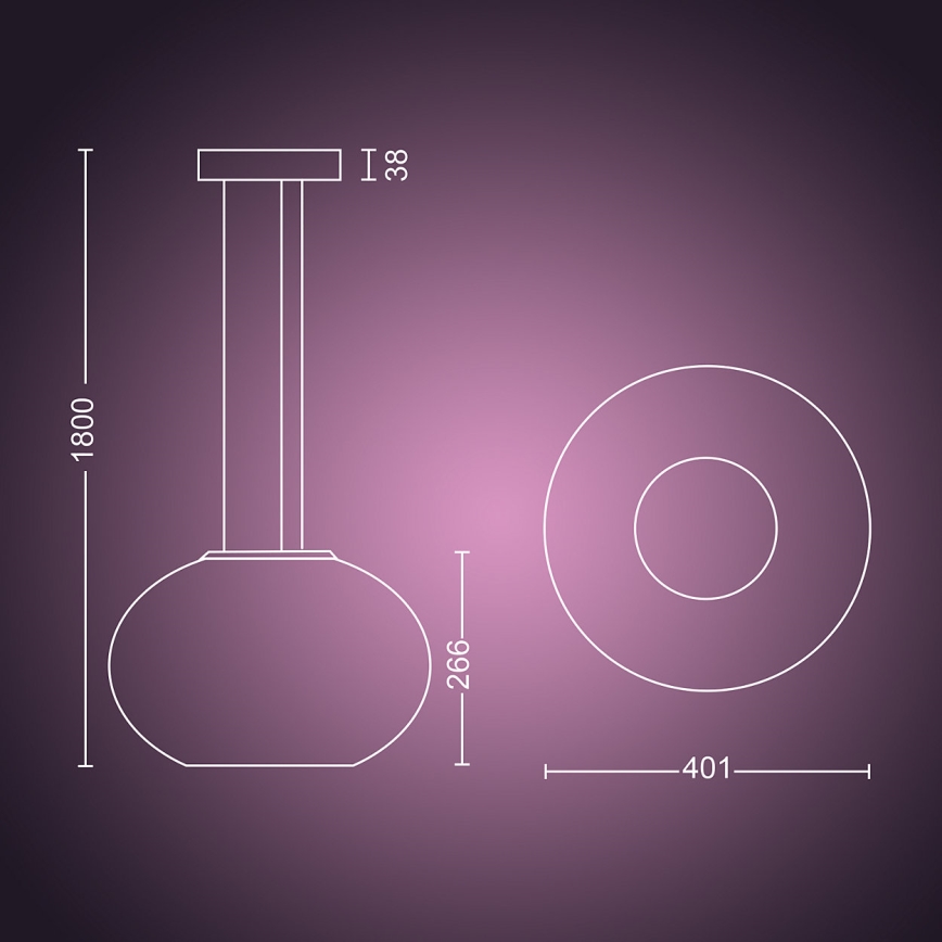 Philips - LED RGBW prigušiva luster na sajli Hue FLOURISH LED/39W/230V
