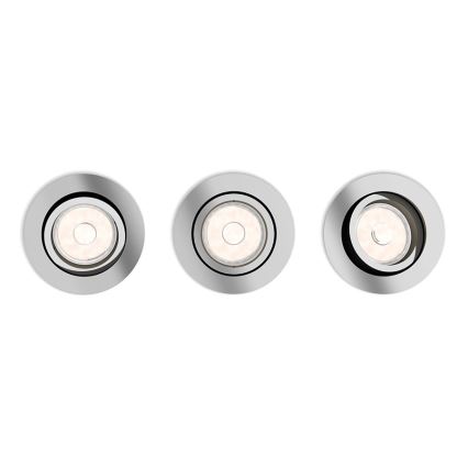Philips - KOMPLET od 3 ugradnih svetiljki 1xGU10/5,5W/230V sjajni hrom
