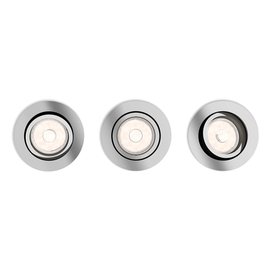 Philips - KOMPLET od 3 ugradnih svetiljki 1xGU10/5,5W/230V sjajni hrom