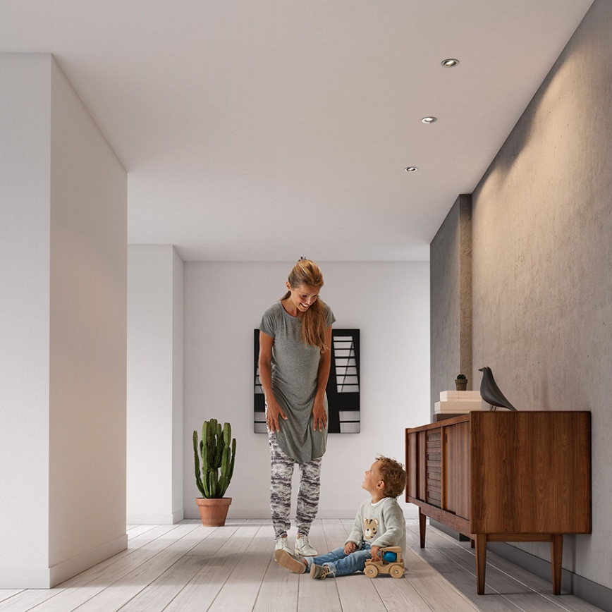 Philips - KOMPLET od 3 ugradnih svetiljki 1xGU10/5,5W/230V sjajni hrom