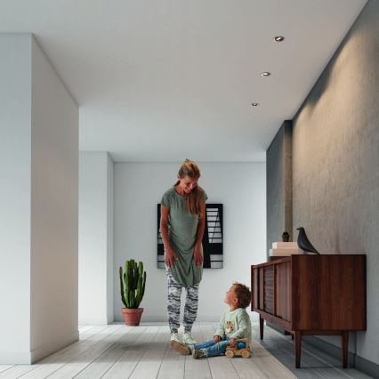 Philips - SET 3x LED RGBW prigušiva ugradna plafonska svetiljka 1xGU10/4,8W/230V mat hrom + daljinski upravljač