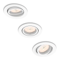 Philips 50393/31/PN - SET od 3 ugradne plafonske lampe DONEGAL 1xGU10/5,5W/230V