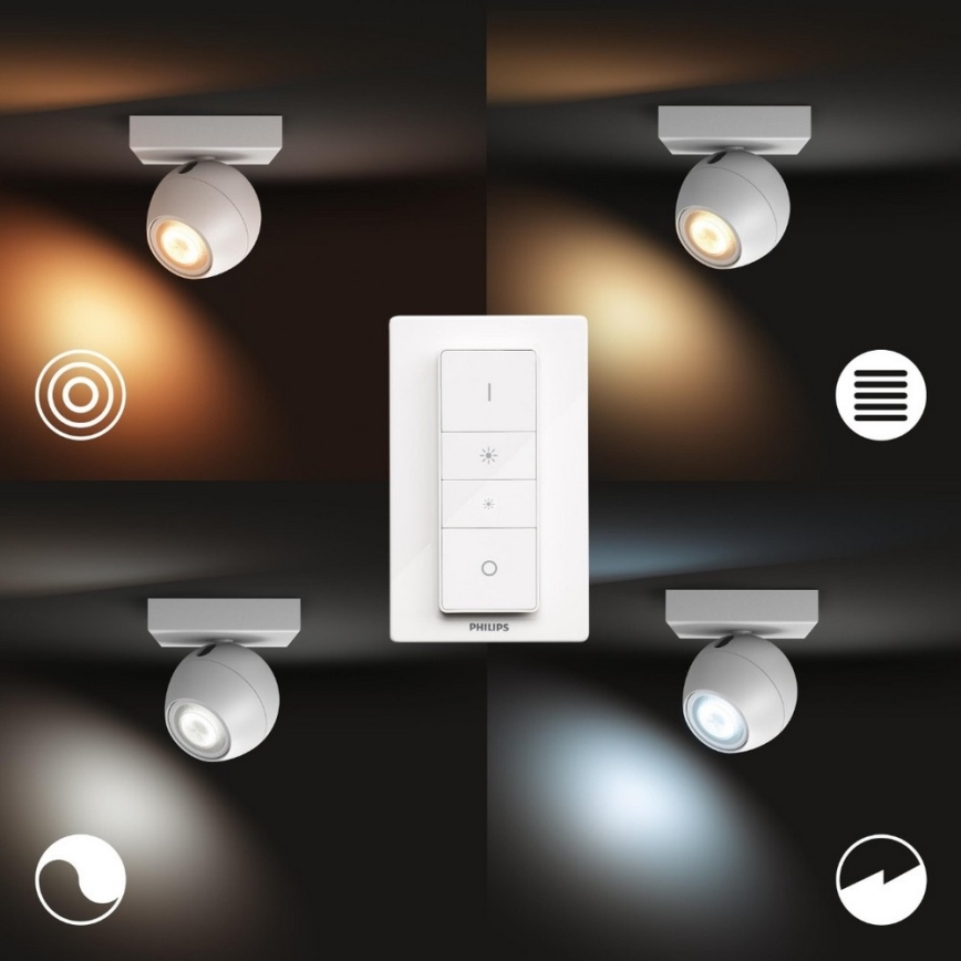 Philips - LED prigušiva spot svetiljka Hue BUCKRAM 1xGU10/5W/230V + daljinski upravljač