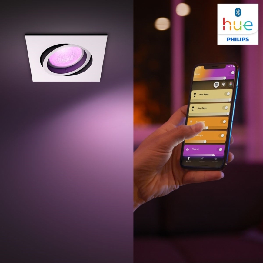 Philips - LED RGB prigušiva ugradna plafonska svetiljka Hue CENTURA 1xGU10/5,7W/230V