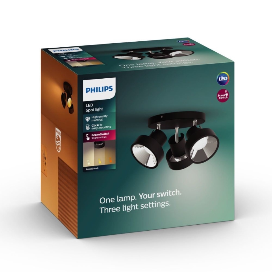 Philips 50603/30/P0 - LED prigušiva spot svetiljka BUKKO 3xLED/4,3W/230V