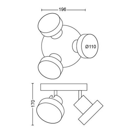 Philips - LED reflektor 3xLED/4,5W/230V
