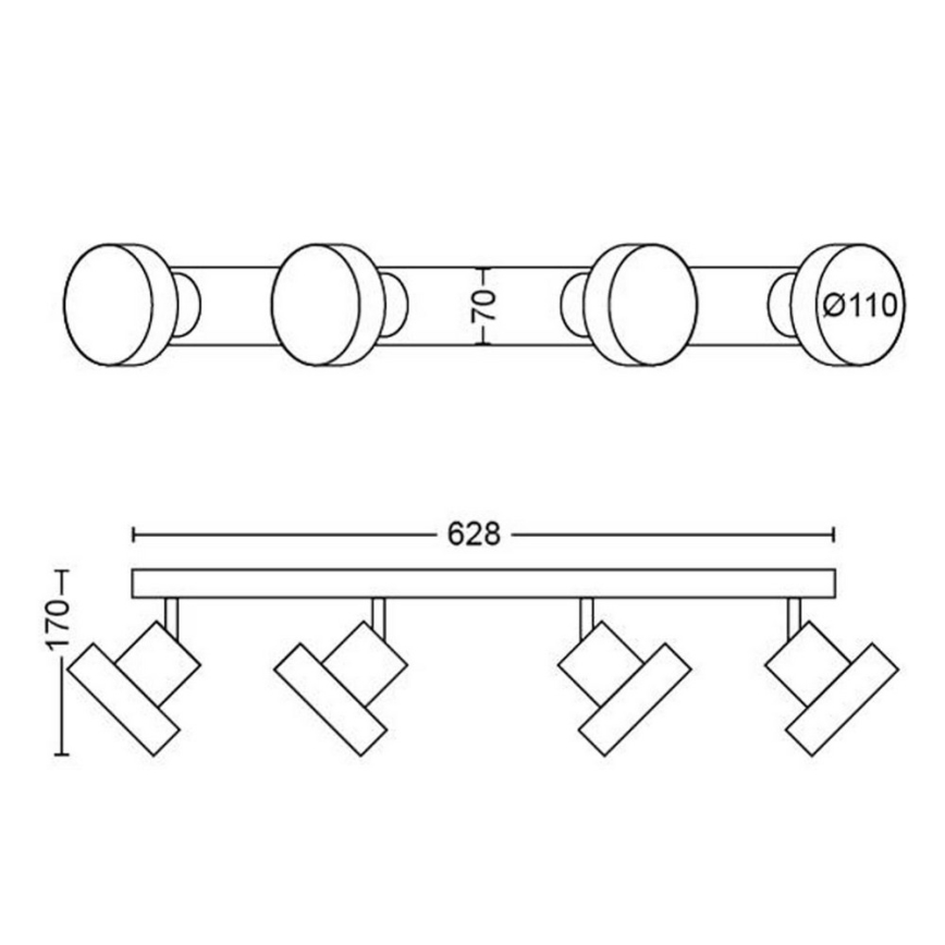 Philips 50604/31/P0 - LED spot svetlo BUKKO 4xLED/4,3W/230V