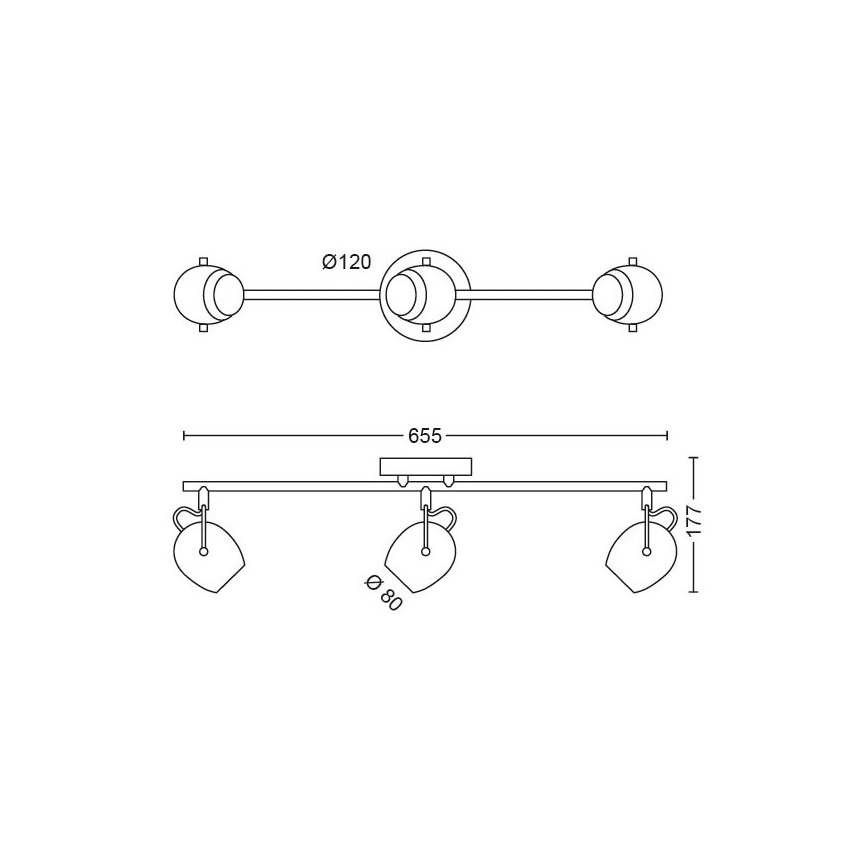 Philips 50613/31/P0 - LED spot svetiljka RIVANO 3xLED/4,3W/230V
