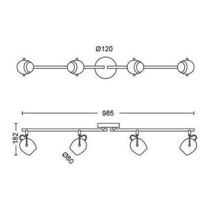 Philips 50614/30/P0 - LED reflektorska svetiljka RIVANO 4xLED/4,3W/230V