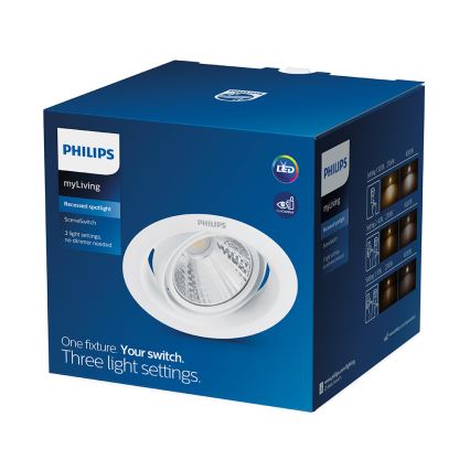 Philips - LED prigušiva ugradno plafonsko svetlo SCENE SWITCH LED/3W/230V 4000K
