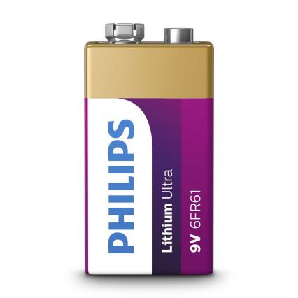 Philips 6FR61LB1A/10 - Litijumska baterija 6LR61 LITHIUM ULTRA 9V 600mAh