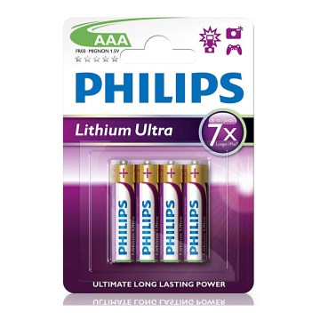 Philips FR03LB4A/10 - 4 kom litijumskih AAA baterija LITHIUM ULTRA 1,5V 800mAh