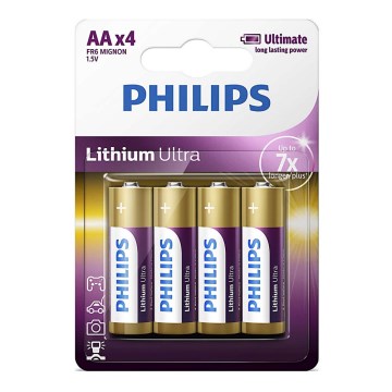 Philips FR6LB4A/10 - 4 kom. litijumske baterije AA LITHIUM ULTRA 1,5V 2400mAh