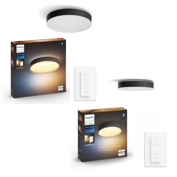 Philips - KOMPLET 1x LED prigušiva stropno svetlo Hue ENRAVE Ø 42,5 cm LED/33,5W/230V + 1x LED prigušiva stropno svetlo Hue Ø 26,1 cm LED/9,6W/230V + 2x daljinski upravljač