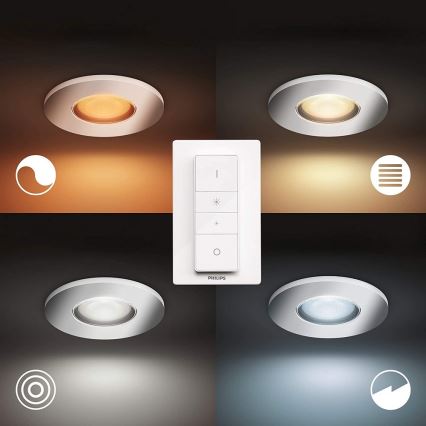 Philips - KOMPLET 3x LED prigušiva kupatilsko svetlo Hue ADORE 1xGU10/5W/230V IP44 + daljinski upravljač