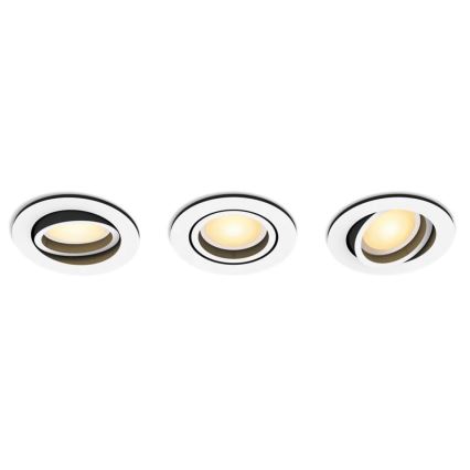 Philips - Komplet 3x LED prigušiva ugradna plafonska svetiljka Hue MILLISKIN 1xGU10/4,2W/230 2200-6500K