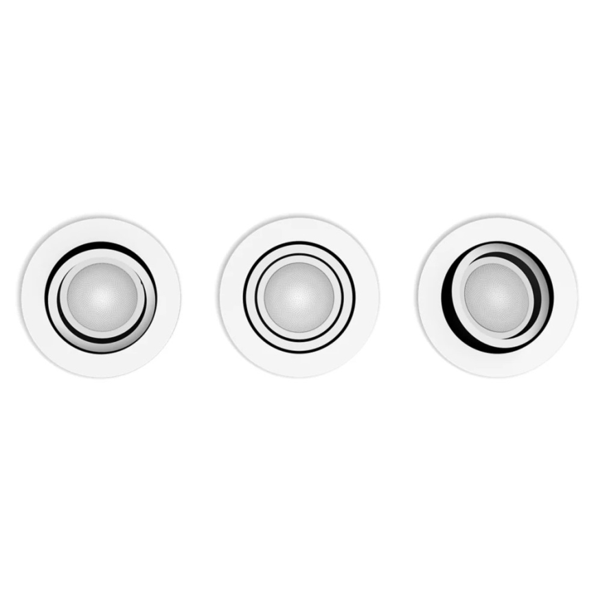 Philips - Komplet 3x LED prigušiva ugradna plafonska svetiljka Hue MILLISKIN 1xGU10/4,2W/230 2200-6500K