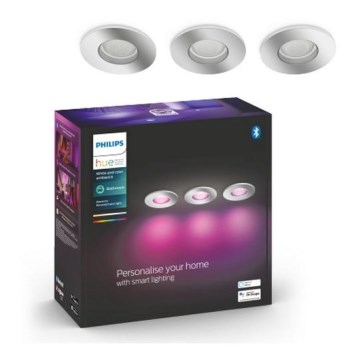 Philips - Komplet 3x LED RGB prigušiva kupatilska svetiljka Hue XAMENTO 1x GU10/5,7W/230V IP44 2000-6500K