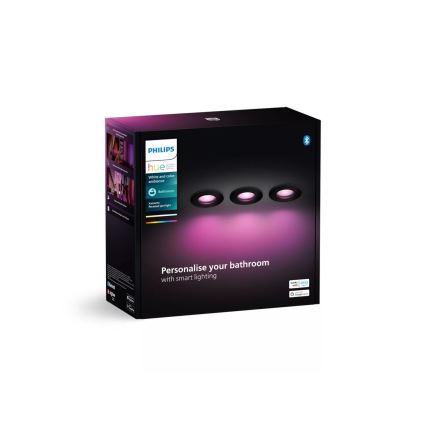 Philips - Set od 3 LED RGBW prigušiva ugradna kupatilska svetiljka Hue XAMENTO 1xGU10/4,2W/230V 2000-6500K IP44
