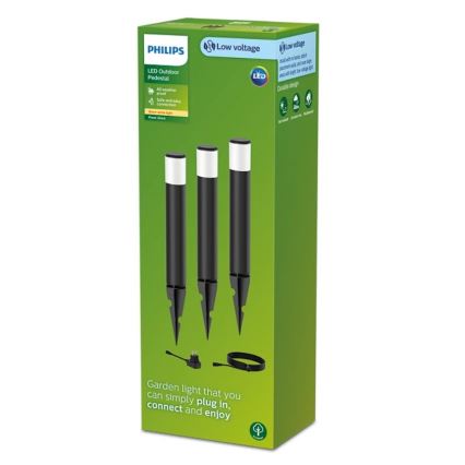 Philips - Komplet 3x LED spoljna svetiljka PUREX LED/1,5W/24/230V IP44
