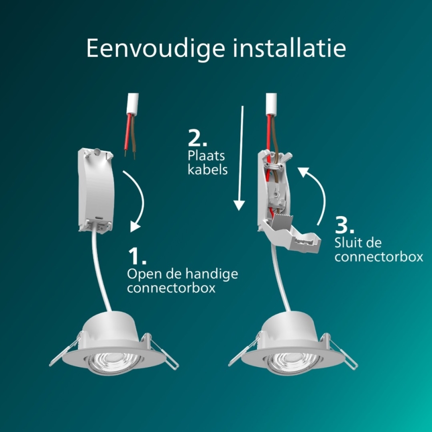 Philips - SET 3x LED prigušiva ugradna svetiljka CILANTRO LED/5W/230V 2700K bela