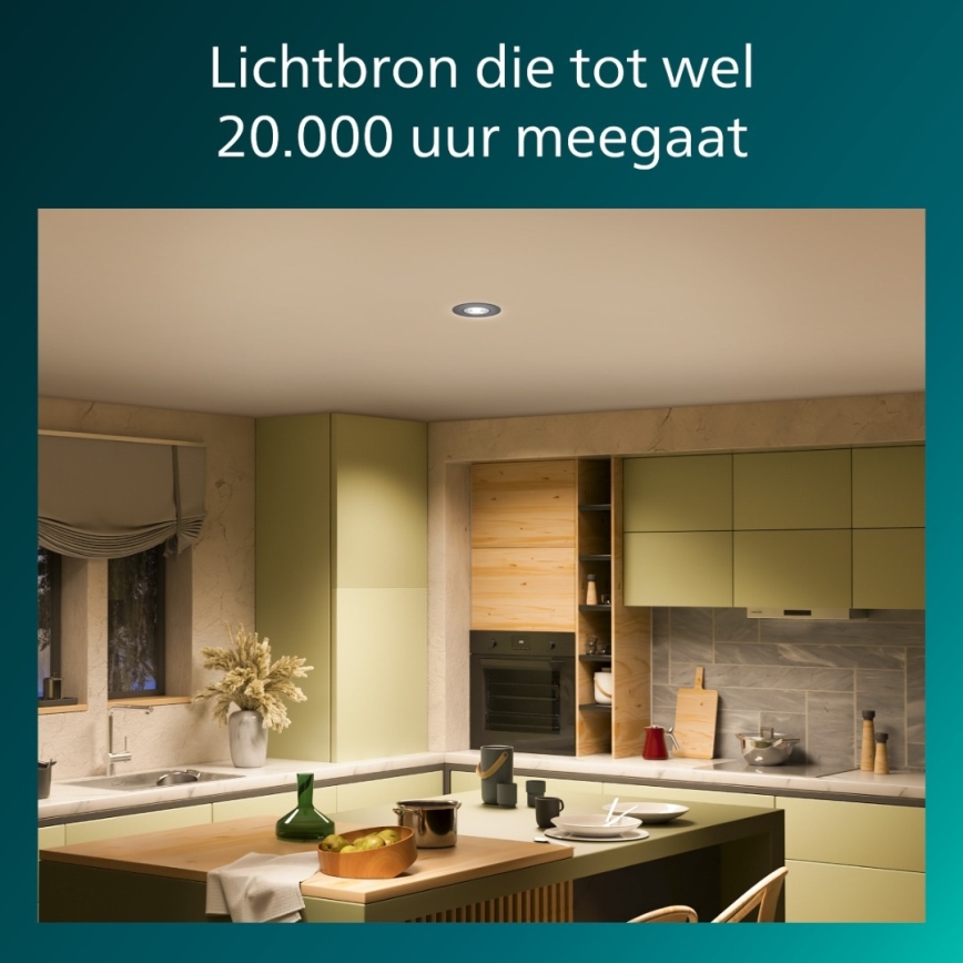 Philips - Komplet od 3 prigušiva LED ugradna stropna svetla CILANTRO LED/5W/230V 4000K crna