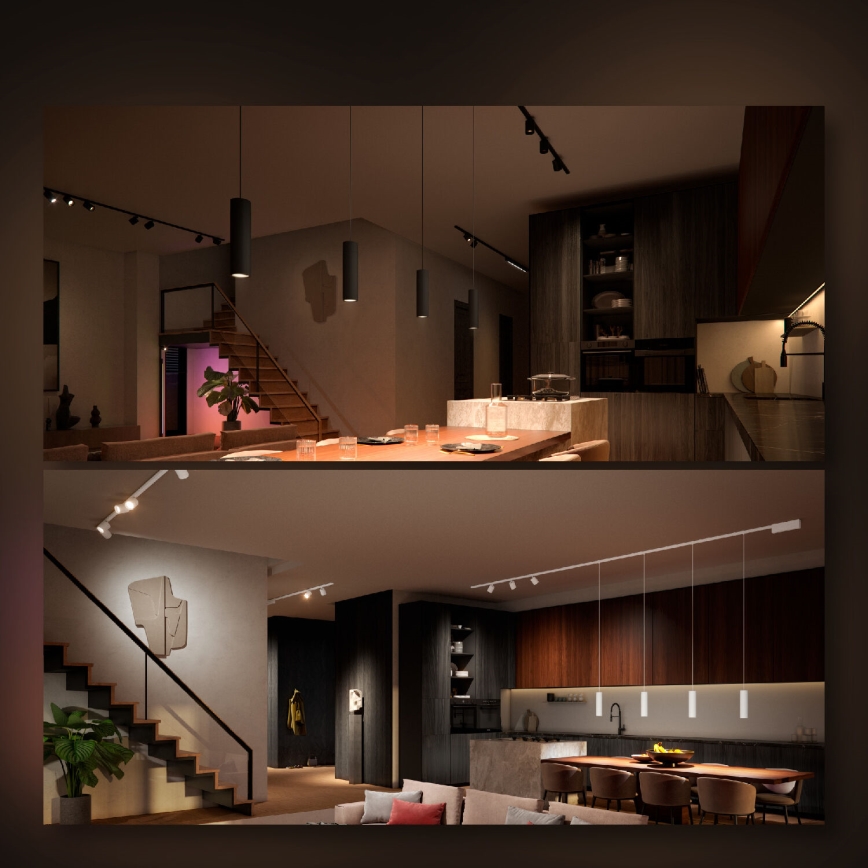 Philips - Komplet od 4 prigušiva LED RGB spot svetla za šinski sistem Hue PERIFO LED RGB/20,8W/230V 2000-6500K