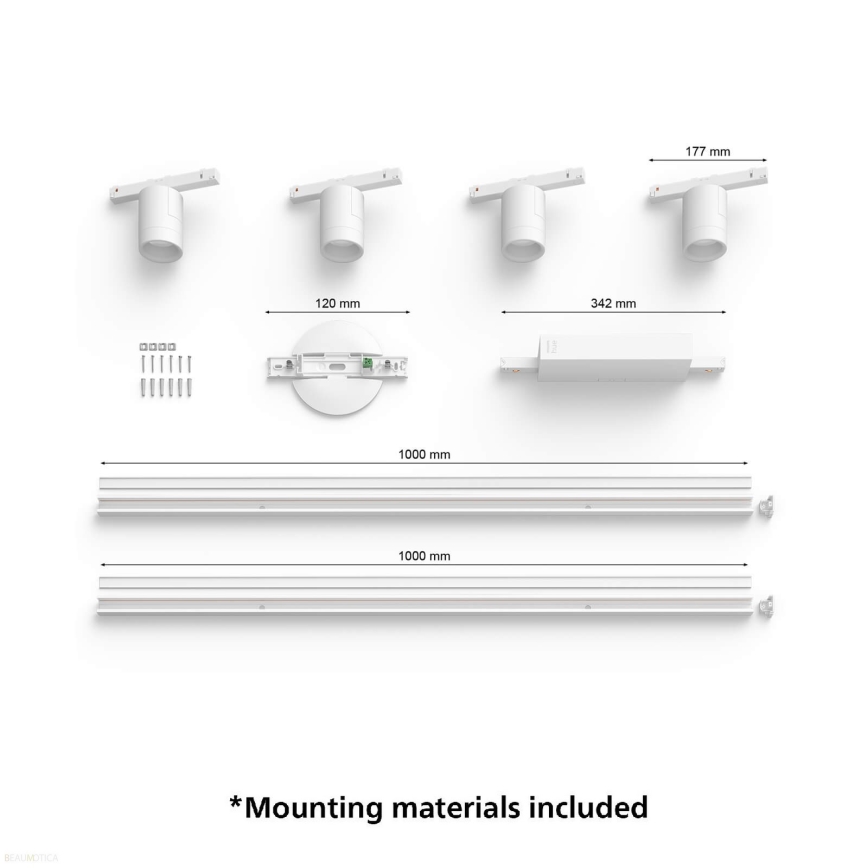 Philips - Komplet od 4 prigušiva LED RGB spot svetla za šinski sistem Hue PERIFO LED RGB/20,8W/230V 2000-6500K