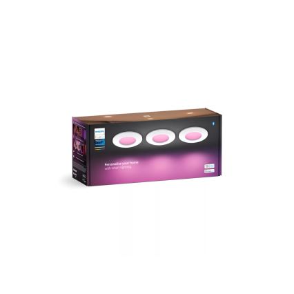 Philips - SET 3x LED RGBW prigušiva kupatilska ugradna svetla Hue SLIM LED/8,3W/230V IP44 2000-6500K